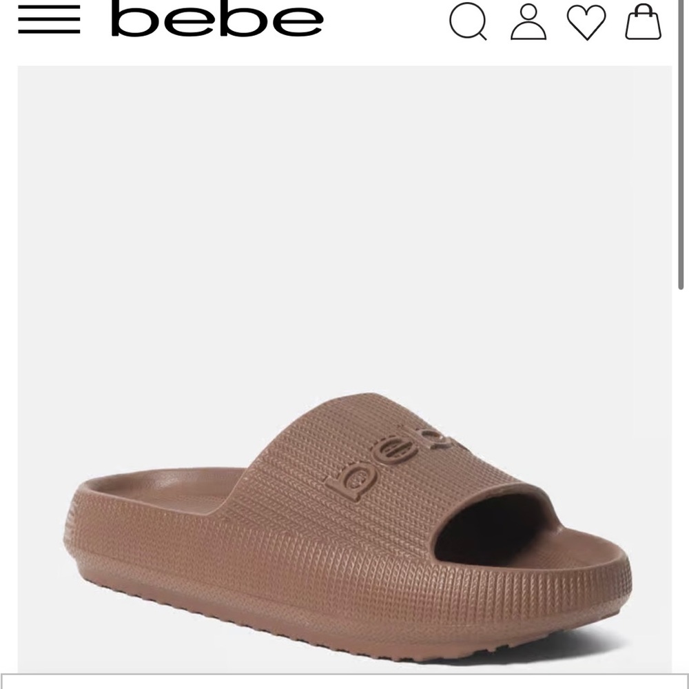 Bebe Málaga chocolate brown Pool slide womens size 7 NWT